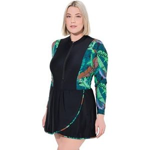 Ulla Popken - Badpakjurk - Bruin Groen Zwart