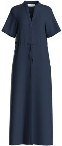 SELECTED FEMME Slfviva-Damina Ss Ankle Sun Dress Noos, Dark Sapphire, 38