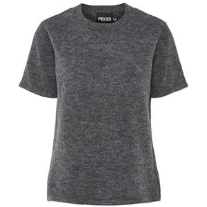 PCPIKO SS O-Neck Knit BC, dark grey melange, S