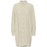 Overhemd - Loose Fit - Boven de Knie - Lange Mouwen - 70% Viscose, 30% Linnen