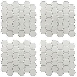 RoomMates StickTiles TIL3458FLT Parel Hexagon Peel en Stick Backsplash Tegels - 4 Per Pack, 10,5x10,5