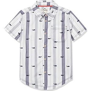 Hatley Jongens T-shirt met korte mouwen en knoopsluiting, nautische walvissen, 3 jaar