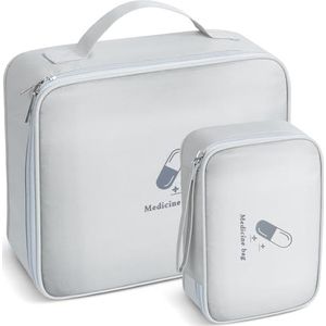 AiQInu Lege EHBO-kit, 2-delig, waterdicht, draagbare medische tas, medicijntas, noodtas met grote capaciteit, medicijnopbergtas voor thuis, kantoor, reizen