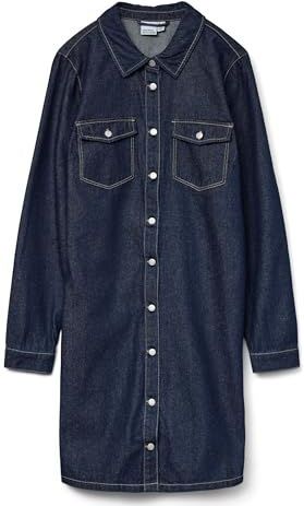 Vmjennie - Korte Jurk - Denim - Stonewash - Lange Mouwen - Regular Fit