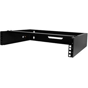 StarTech.com 2U Wandmonteerbare Netwerk Rack, 35cm (14"") Diep (Low Profile), 19"" Patch Panel Bracket voor Smalle Server, IT Apparatuur, Netwerk Switches, Max: 35kg, Zwart (RACK-2U-14-BRACKET)