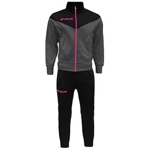 Givova TRF030, unisex volwassenen, zwart-fuchsia fluo, maat 2XS