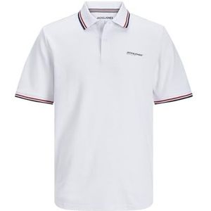 JACK & JONES Jjcampa Polo Ss Poloshirt voor heren, Wit/Print: klein, M