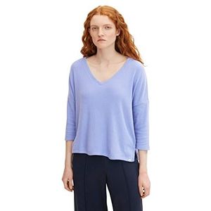 TOM TAILOR Denim Dames Longsleeve met V-hals 1032832, 30029 - Calm Lavender, XXL