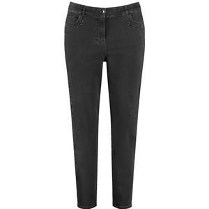 SAMOON broek jeans verkort, Raw Black Denim, 46 Grote maten