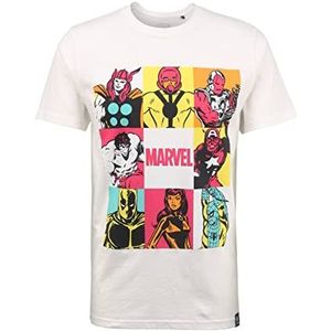 Marvel Characters Pop Art Ecru T-shirt van Re: Covered-L, Meerkleurig, L