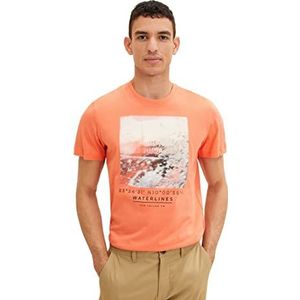 TOM TAILOR Uomini T-shirt 1035525, 11834 - Soft Peach Orange, L