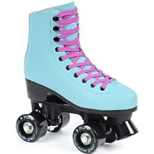 SMJ sport Dames klassieke retro rolschaatsen | ABEC7 kogellagers | mint roze meisjes klassieke rolschaatsen inline skates | maat 35, 36, 37, 38, 39, 40, 41 (turquoise, 35)