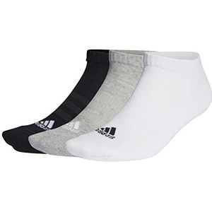 adidas Cushioned Sportswear 3 Pairs Invisible Sokken/Sneakersokken, Medium Grey Heather/White/Black, XS