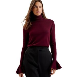 Ted Baker WMK-TAMSENN-sweater met rolkraag en geribbelde mouwen, Dk-rood, 42
