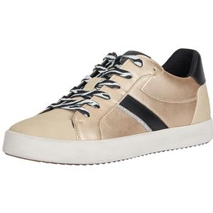 Geox D BLOMIEE C Sneakers voor dames, LT goud/zwart, 37 EU, Lt Gold Black, 37 EU