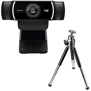 Logitech C922 Pro Stream Webcam, HD 1080p/30fps of HD 720p/60fps supersnel streamen, stereo audio, HD lichtcorrectie, autofocus, voor YouTube, TWitch, XSplit, PC/Mac/Laptop/Macbook/Tablet - Zwart