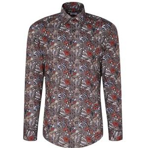 Seidensticker Zakelijk overhemd voor heren, regular fit, gemakkelijk te strijken, Kent-kraag, lange mouwen, 100% katoen, grijs, 46