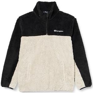 Champion Legacy Outdoor Fleece B-Bonded Polar Teddy Half Zip Sweatshirt voor kinderen en jongens, zilvergrijs/marineblauw, 15-16 jaar