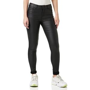 VERO MODA Seven Smooth PU Skinny Broek, zwart (Black/Coated), S / 34L