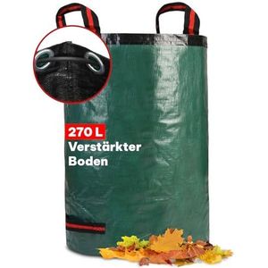 Tuinafvalzak, tuinzak met deksel, 272 liter, opvouwbare tuinzak, zelfopstellend, met 4 handgrepen, ritssluiting, waterdicht, voor tuinafval, bladeren, gazon, planten (2 stuks Tuinafvalzak, tuinzak met deksel, 272 liter, opvouwbare tuinzak, zelfopstellend, met 4 handgrepen, ritssluiting, waterdicht, voor tuinafval, bladeren, gazon, planten (2 stuks