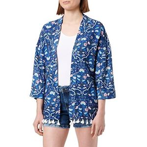 Springfield Kimono print kwasten blazer voor dames, Donkerblauw, M
