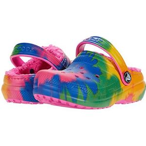 Crocs Classic Lined Tie-Dye Clog K Uniseks klompen voor kinderen, meerkleurig, 32/33 EU