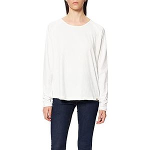 Camel Active Womenswear Basic T-shirt met lange mouwen voor dames, wit, M