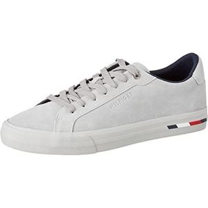 Tommy Hilfiger Vulc Modern Suede Sneaker voor heren, Antiek Zilver, 42 EU