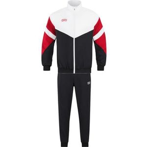 JAKO - Vrijetijdspak Retro, Uniseks-Volwassene, Zwart Wit Rood, S
