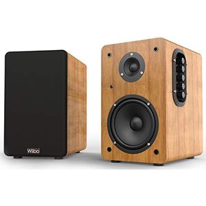 Wiibo Neo 100 Draagbare bluetooth-luidspreker, intelligente hifi-luidspreker, vermogen 100 W, paar bluetooth-luidsprekers, elegante afwerking van hout, voor rek, inclusief afstandsbediening