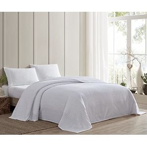 Beatrice Home Fashions Kanaal Chenille Sprei, Koning, Wit
