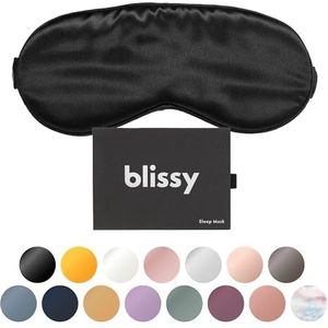 Blissy Zijden slaapmasker - totale verduistering voor dames en heren - 100% pure moerbeizijde, 22 momme 6a-vezels - blinddoek voor zijslapers