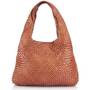 TILDEN Leren shopper voor dames, cognac, cognac, Eén Maat