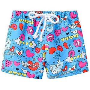 Little Hand Sneldrogende strandshorts voor jongens, Blauw 1, 4-5 Jaren