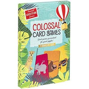 Kolossal Card Games - Giant Snap, Chase The Cheetah, Memory Match en Happy Families kaartspel set.