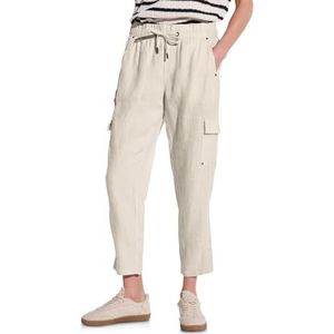 Street One - Cargobroek - Lichtgrijs - Linnen - Loose Fit