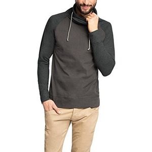 ESPRIT Heren shirt met lange mouwen tweekleurig - Regular Fit, grijs (anthracite 010), 3XL