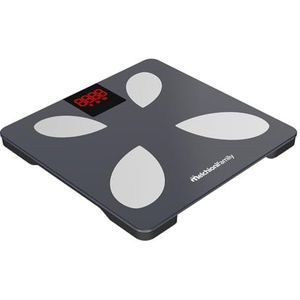 Melchioni Family Intelligente personenweegschaal, veren, impedantie-weegschaal met app, hoge precisie, compatibel met Alexa en Google Home