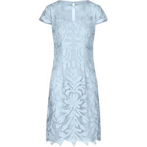 Apart cocktailjurk, uitvoerig gewatteerde mesh-jurk, lichtblauw, 34