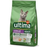 Ultima Gesteriliseerde zalm voor volwassenen, droogvoer voor katten, 10 kg