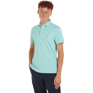 Tommy Hilfiger Heren 1985 Slim Polo S/S Polo's, Blauw, 3XL, Tradewinds Aqua, 3XL grote maten tall