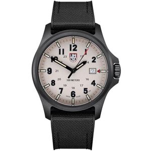 Luminox Heren analoog horloge met siliconen en textiel armband XL.1971.Set, zwart, Riemen.