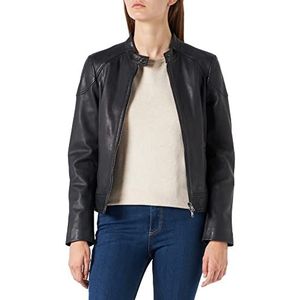 BOSS Women's C_Saflima1 Leather Jacket, Open Blue, 32