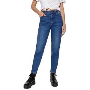 PIECES Kesia High Waisted Enkellengte Mom Jeans, donkerblauw (dark blue denim), S