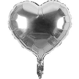 Boland - Folieballon hart, afmeting 40 x 45 cm, ballon, geschikt voor lucht en helium, incl. rietje om op te blazen, decoratie, cadeau, verjaardag