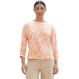 TOM TAILOR Damestrui, 34858 - Oranje Abstract Leaf Knit, S