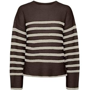 Pcline Ls O-Neck Knit Pwp Bc, Hot Fudge, L