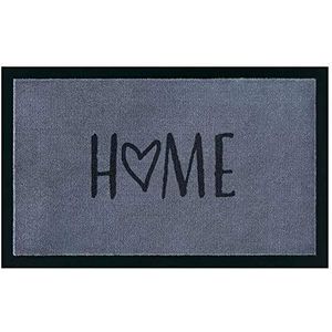 Design deurmat Love Home wasbaar 30°C - grijs/antraciet 45x75 cm