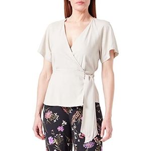 VERO MODA Vmmymilo Ss Wide Wrap WVN Ga Top voor dames, Zilvervoering., M