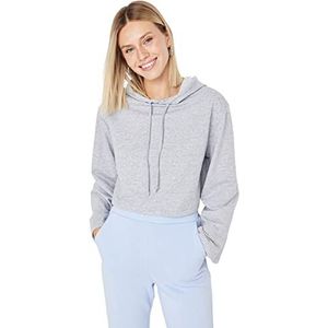 Trendyol Dames capuchon effen regular sweatshirt, grijs, XL, Grijs, XL